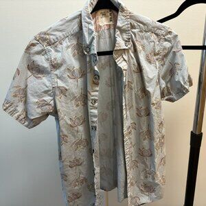 Raw Lotus Button Down Shirt- Men's Medium